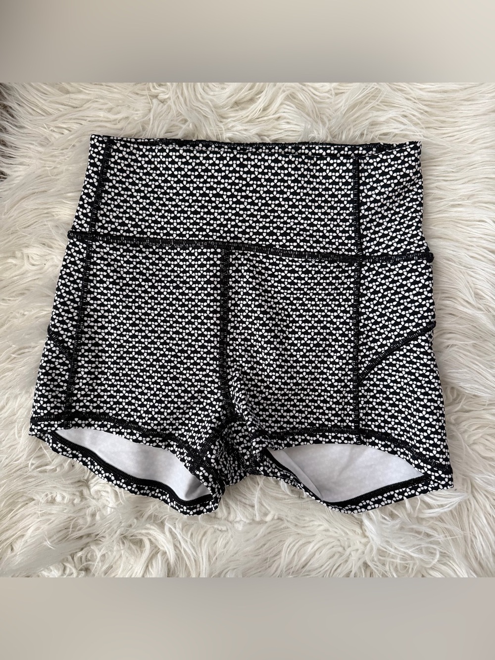 lululemon athletica Black & White High-Rise Bike Shorts 2”